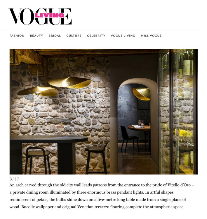 Ristorante 'Vitello d'Oro' on Vogue Living