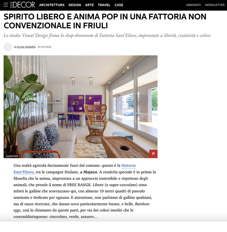 Our super-colored interior project Fattoria Sant'Eliseo is online on ELLE DECOR!